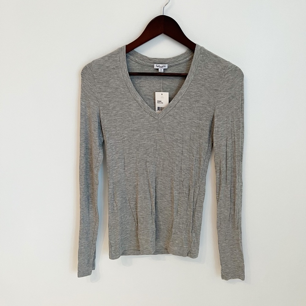 NWT Splendid V Neck Long Sleeve Tee